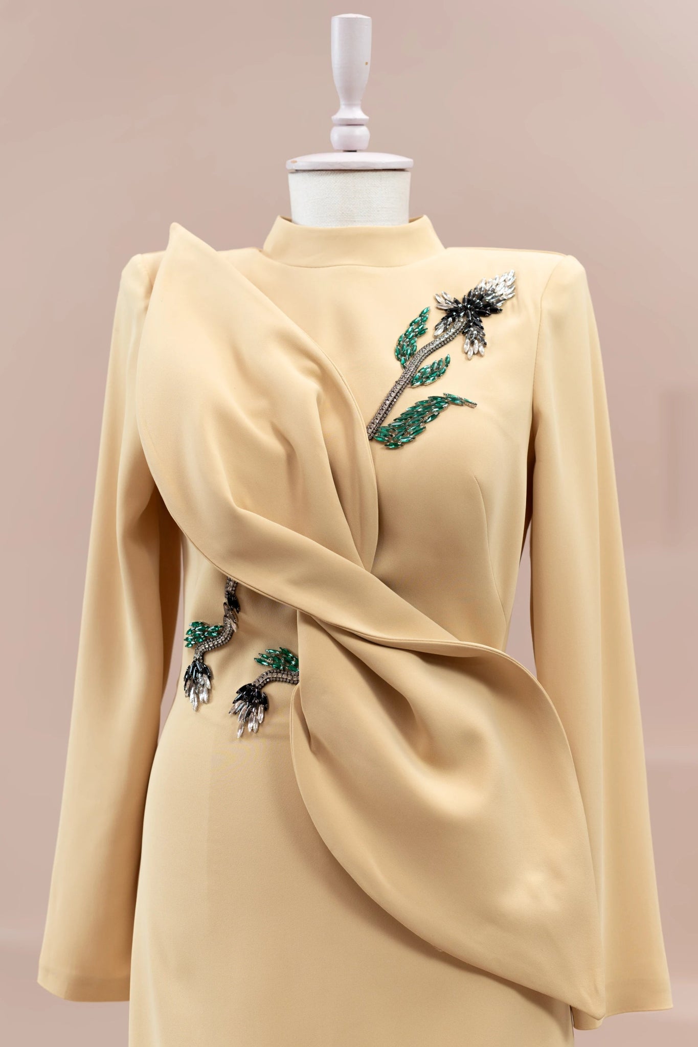 Nira Tesettür Abiye - FioraofDress - tesettur - abiye - Safran - 38 - hijab - evening - dress