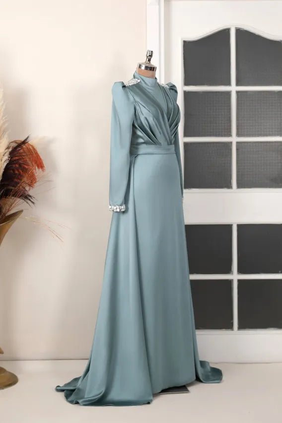 Niran Tesettür Abiye - FioraofDress - tesettur - abiye - MİNT - 36 - hijab - evening - dress