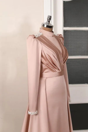 Niran Tesettür Abiye - FioraofDress - tesettur - abiye - Pudra - 36 - hijab - evening - dress