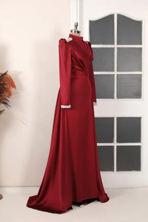 Niran Tesettür Abiye - FioraofDress - tesettur - abiye - BORDO - 36 - hijab - evening - dress