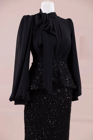 Nisa Tesettür Abiye - FioraofDress - tesettur - abiye - SİYAH - 38 - hijab - evening - dress