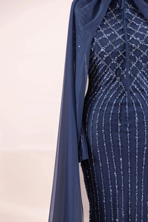 Niva Tesettür Abiye - FioraofDress - tesettur - abiye - LACİVERT - 38 - hijab - evening - dress