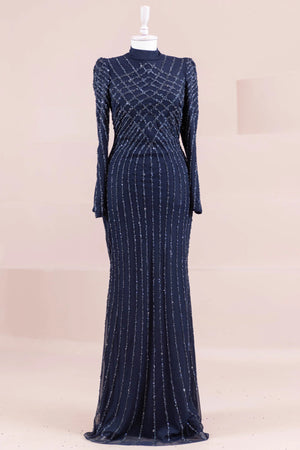 Niva Tesettür Abiye - FioraofDress - tesettur - abiye - LACİVERT - 38 - hijab - evening - dress