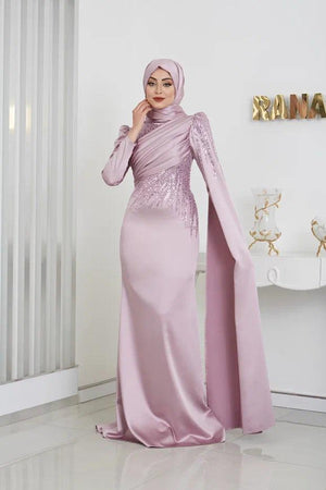 Noura Tesettür Abiye - FioraofDress - tesettur - abiye - 48 - LİLAA - hijab - evening - dress