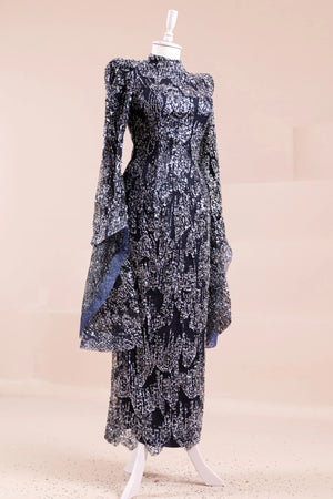 Nouria Tesettür Abiye - FioraofDress - tesettur - abiye - lacivert - 36 - hijab - evening - dress