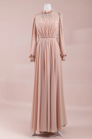 Nova Teseetür Abiye - FioraofDress - tesettur - abiye - Pudra - 38 - hijab - evening - dress