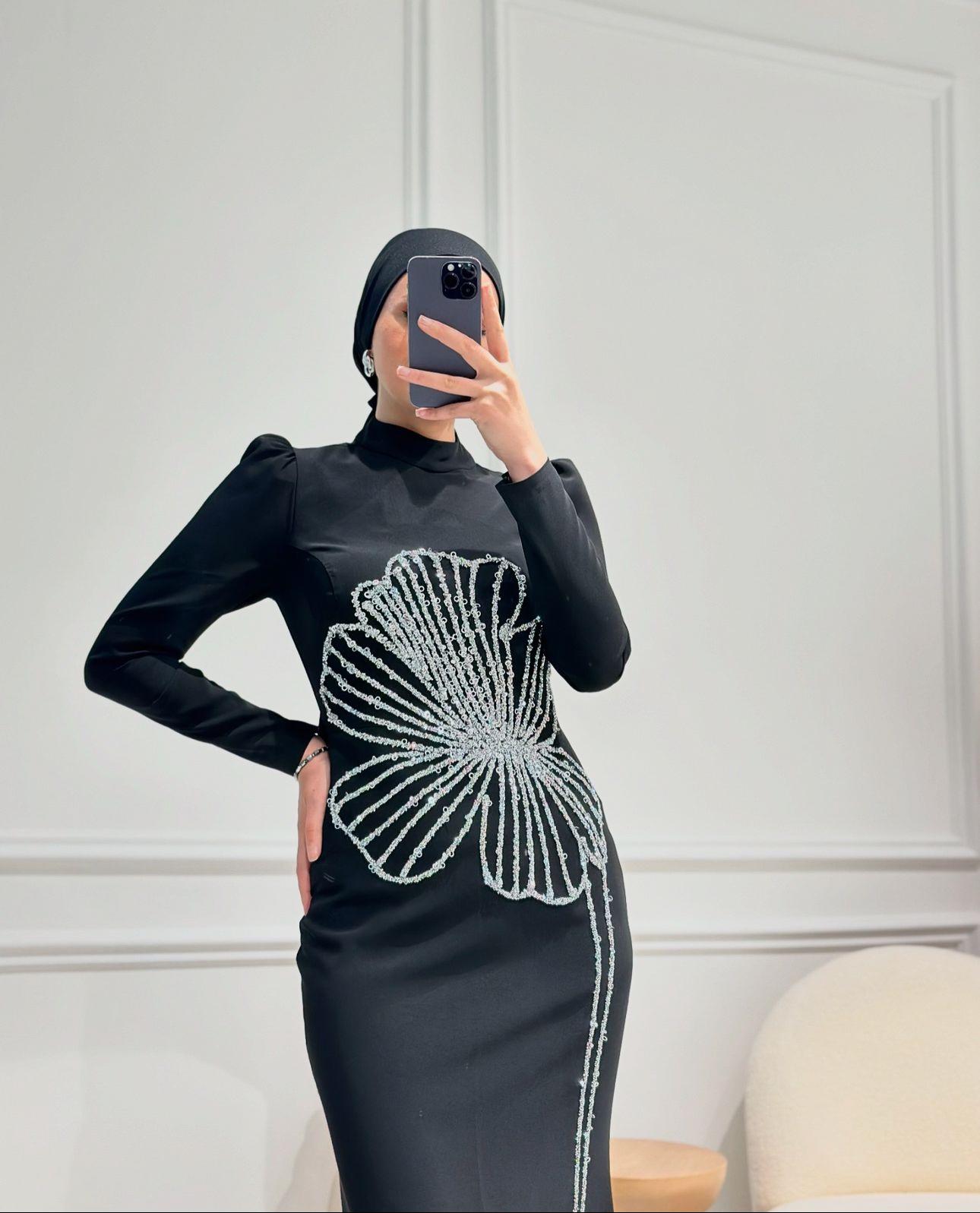 Nursema Tessettür Abiye Siyah - FioraofDress - tesettur - abiye - 38 - SİYAH - hijab - evening - dress