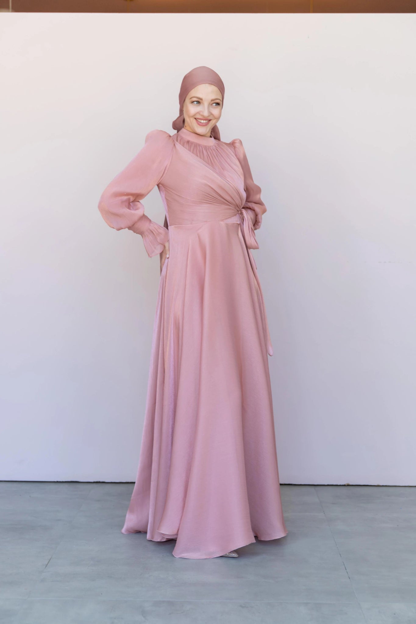 Orkide Tesettur Abiye - FioraofDress - tesettur - abiye - 38 - Somon - hijab - evening - dress