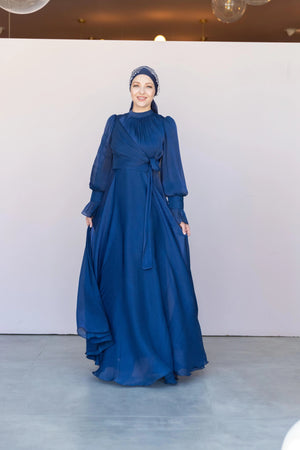 Orkide Tesettur Abiye - FioraofDress - tesettur - abiye - 38 - lacivert - hijab - evening - dress