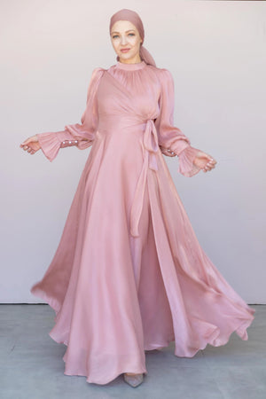 Orkide Tesettur Abiye - FioraofDress - tesettur - abiye - 38 - Somon - hijab - evening - dress