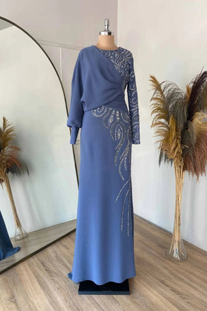 Oylum Tesettür Abiye - FioraofDress - tesettur - abiye - indigo - 38 - hijab - evening - dress