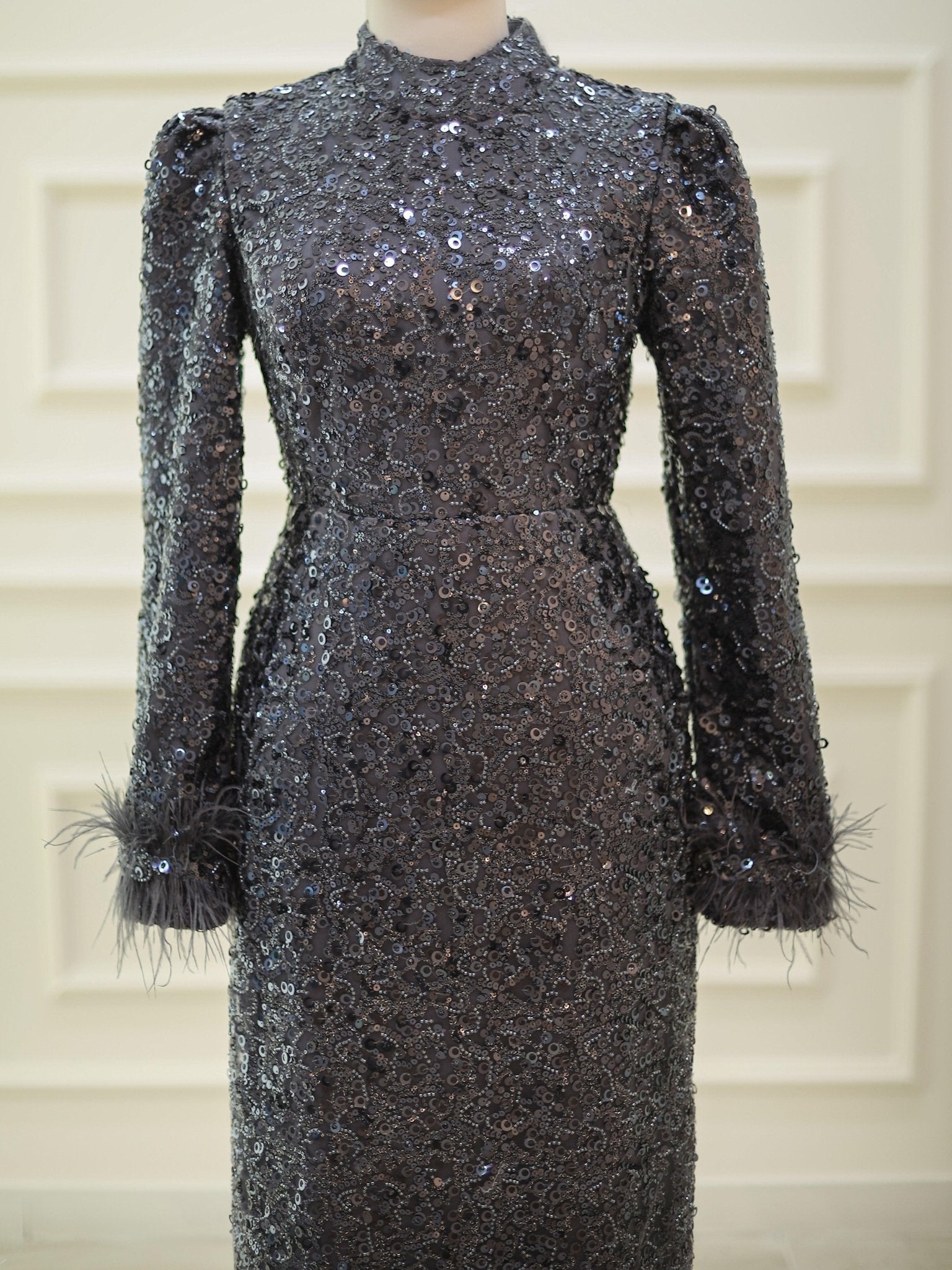 Paris Tesettür Abiye - FioraofDress - tesettur - abiye - 48 - gri - hijab - evening - dress