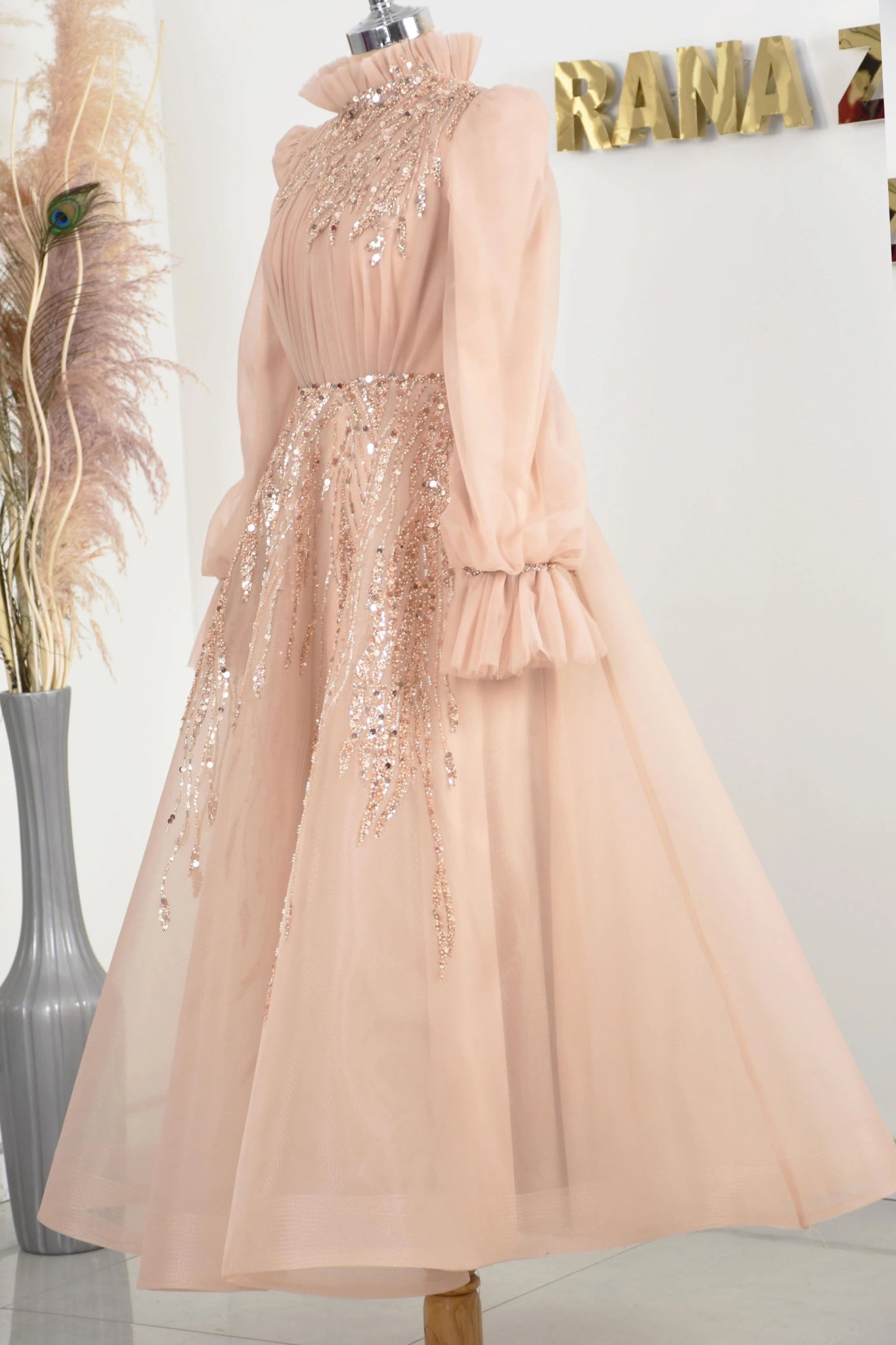 Patrica Tesettür Abiye - FioraofDress - tesettur - abiye - rose - 38 - hijab - evening - dress