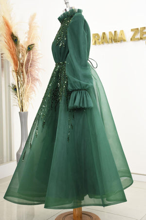 Patrica Tesettür Abiye - FioraofDress - tesettur - abiye - zümrüt - 38 - hijab - evening - dress