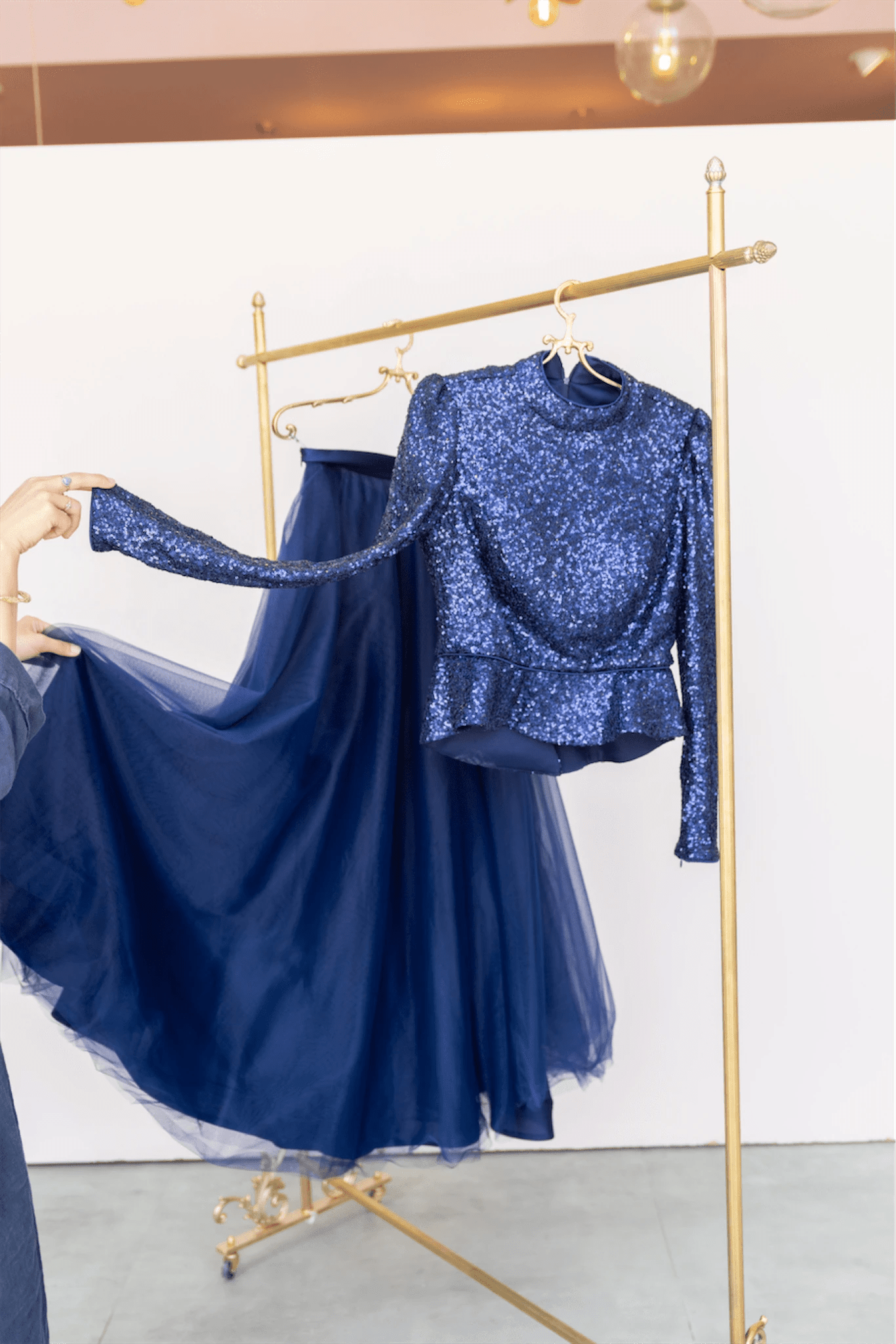 Payet Peplum Ceket Tütü Etek Takım Abiye - FioraofDress - tesettur - abiye - 44 - lacivert - hijab - evening - dress