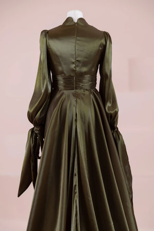 Pearl Tesettür Abiye - FioraofDress - tesettur - abiye - haki - 38 - hijab - evening - dress