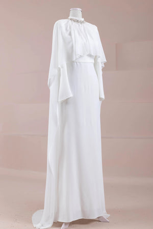 Peleris Tesettür Abiye - FioraofDress - tesettur - abiye - Beyaz - 38 - hijab - evening - dress