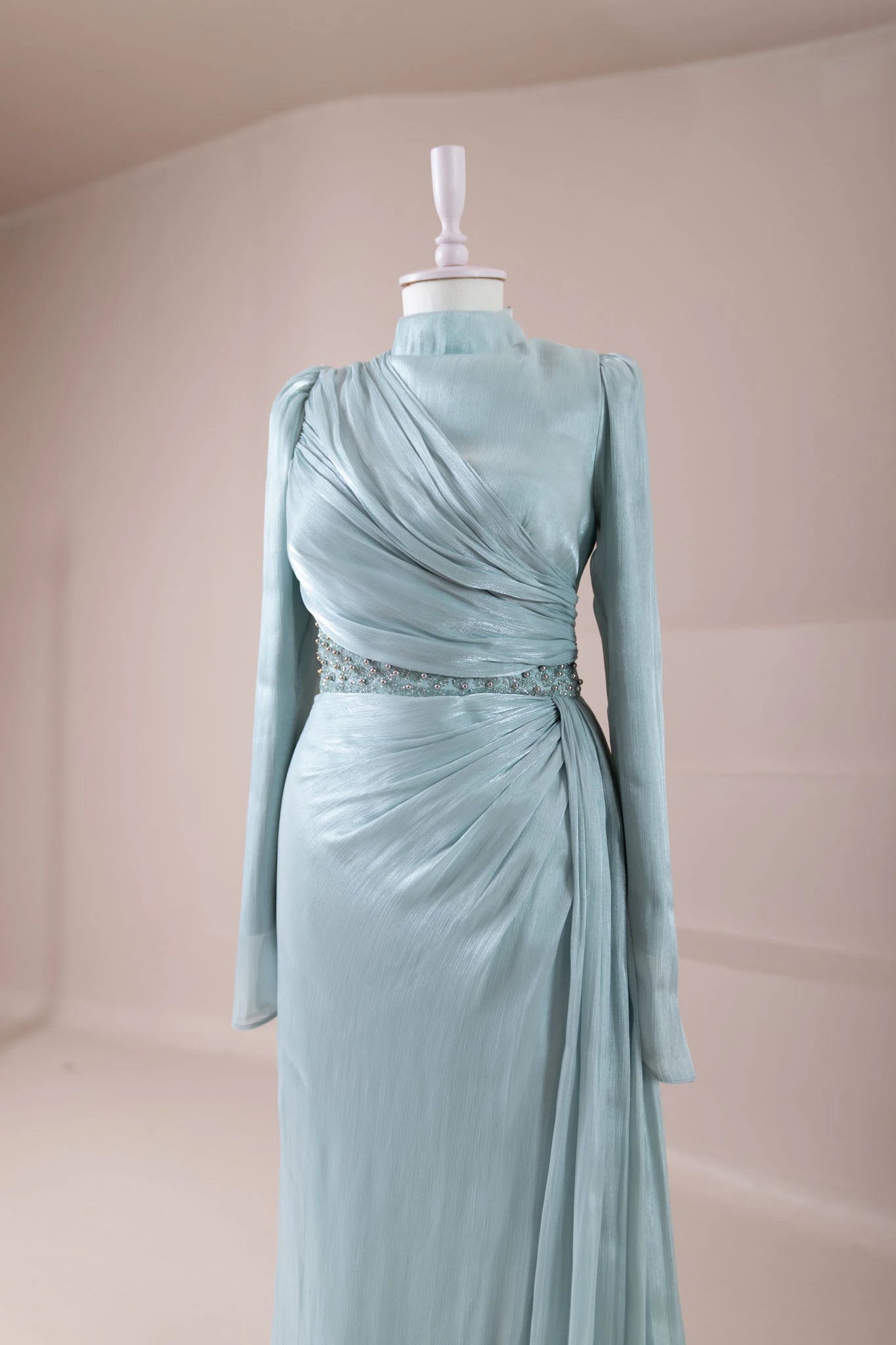 Perla Tesettür Abiye - FioraofDress - tesettur - abiye - mint - 38 - hijab - evening - dress