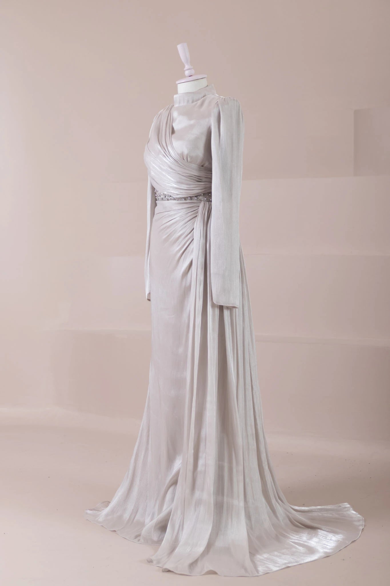 Perla Tesettür Abiye - FioraofDress - tesettur - abiye - BEJ - 38 - hijab - evening - dress