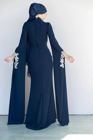 Queen Teseetür Abiye - FioraofDress - tesettur - abiye - 36 - LACİVERT - hijab - evening - dress