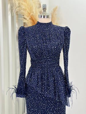 Rachelle Tesettür Abiye - FioraofDress - tesettur - abiye - lacivert - 38 - hijab - evening - dress