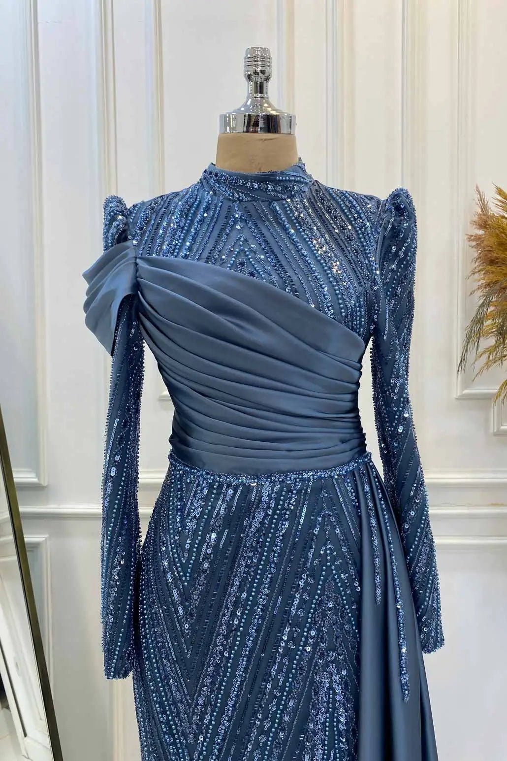 Raissa Tesettür Abiye - FioraofDress - tesettur - abiye - İNDİGO - 38 - hijab - evening - dress