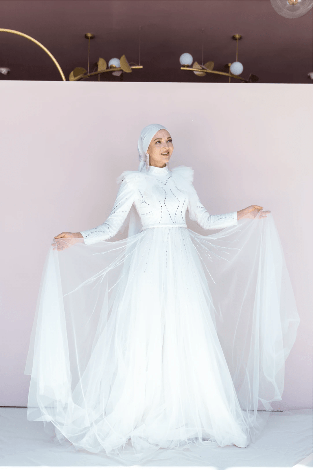 Rosette Tesettür Abiye - FioraofDress - tesettur - abiye - 42 - Beyaz - hijab - evening - dress