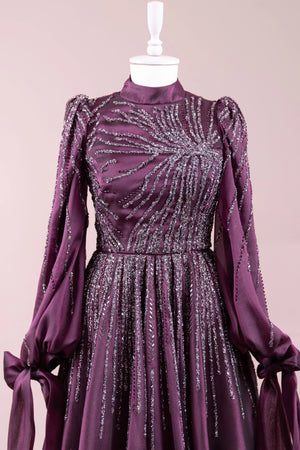 Royale Tesettür Abiye - FioraofDress - tesettur - abiye - Mürdüm - 36 - hijab - evening - dress