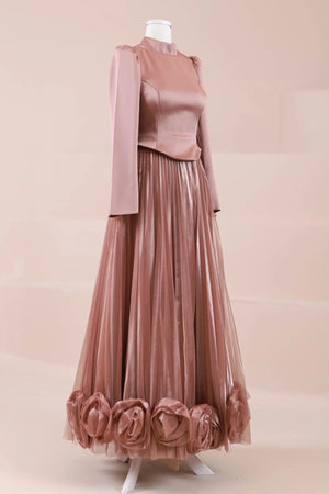 Rozya Tesettür Abiye - FioraofDress - tesettur - abiye - rose - 38 - hijab - evening - dress