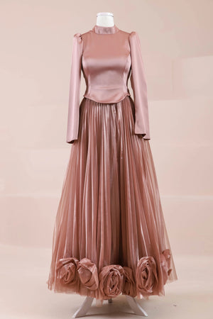 Rozya Tesettür Abiye - FioraofDress - tesettur - abiye - rose - 38 - hijab - evening - dress