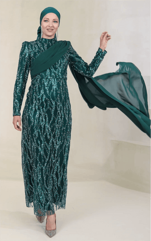 Sare Tesettür Abiye - FioraofDress - tesettur - abiye - Yeşil - 38 - hijab - evening - dress