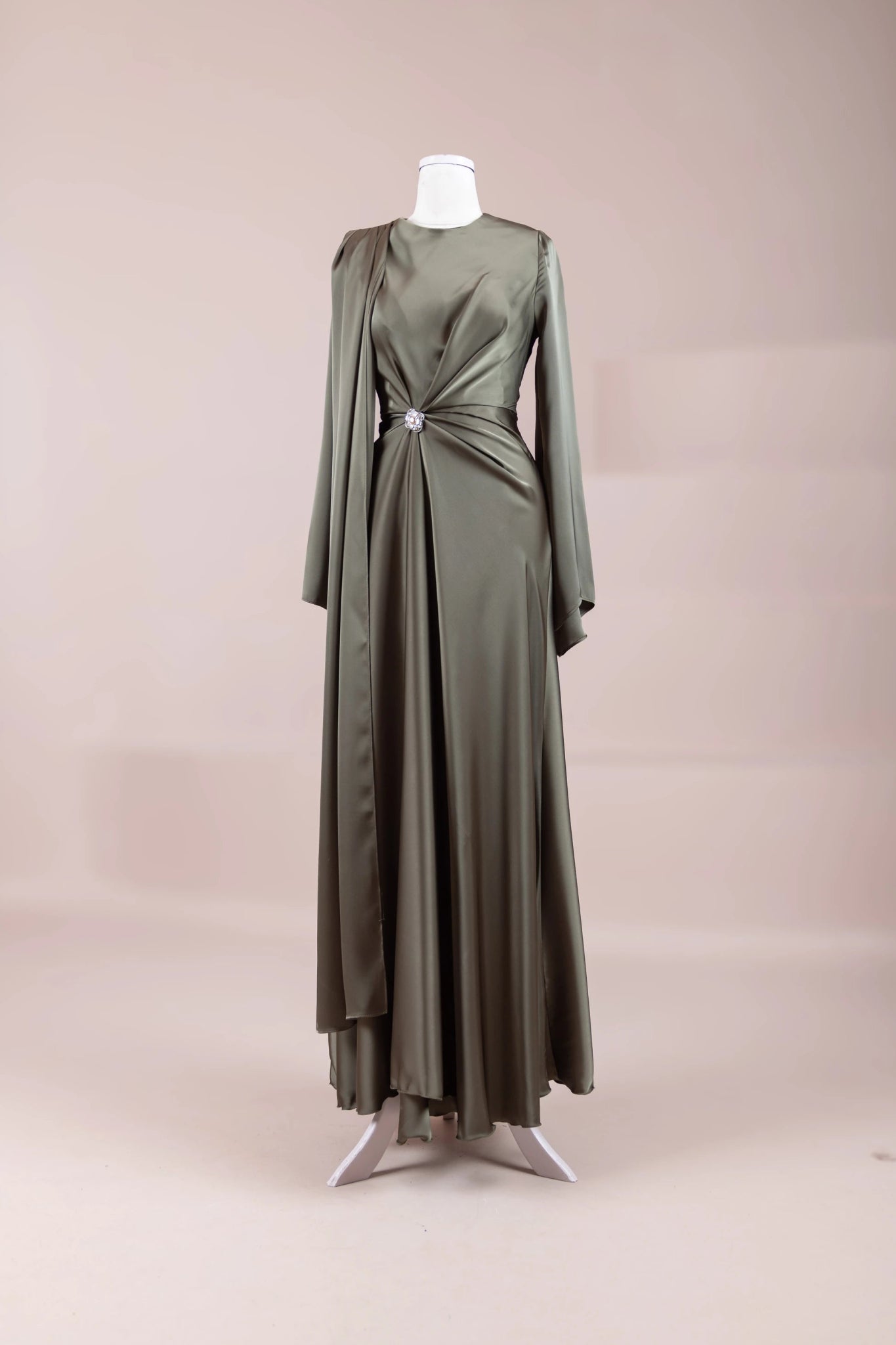 Satenya Tesettür Abiye - FioraofDress - tesettur - abiye - haki - 38 - hijab - evening - dress