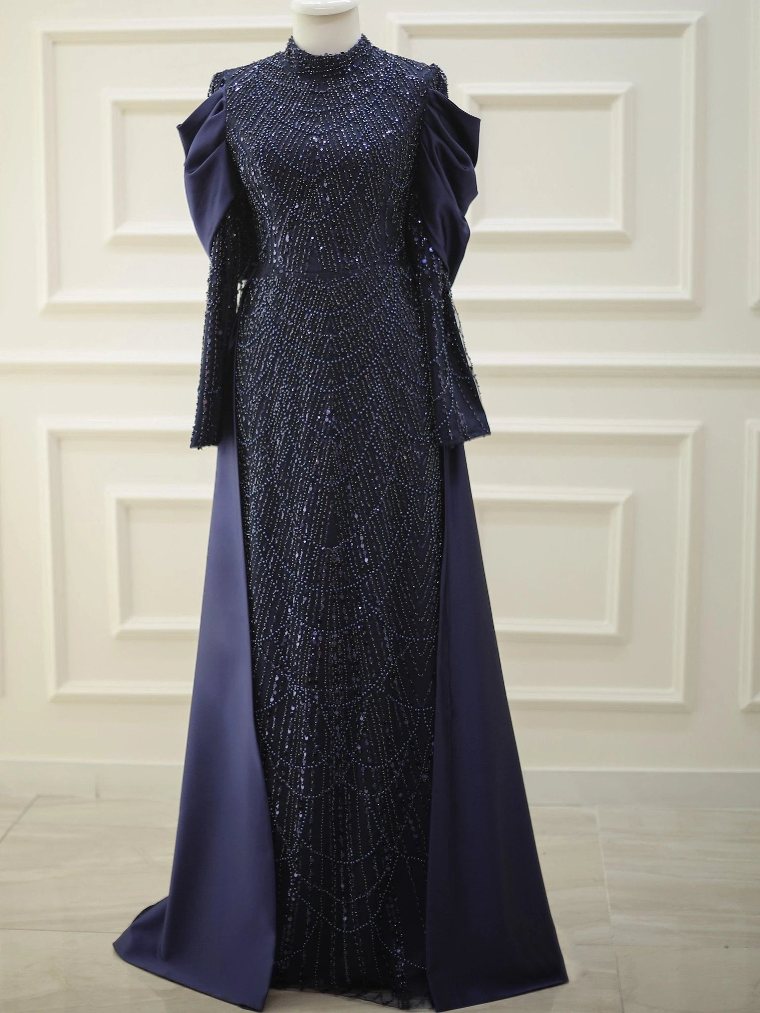 Selen Tesettür Abiye - FioraofDress - tesettur - abiye - lacivert - 48 - hijab - evening - dress