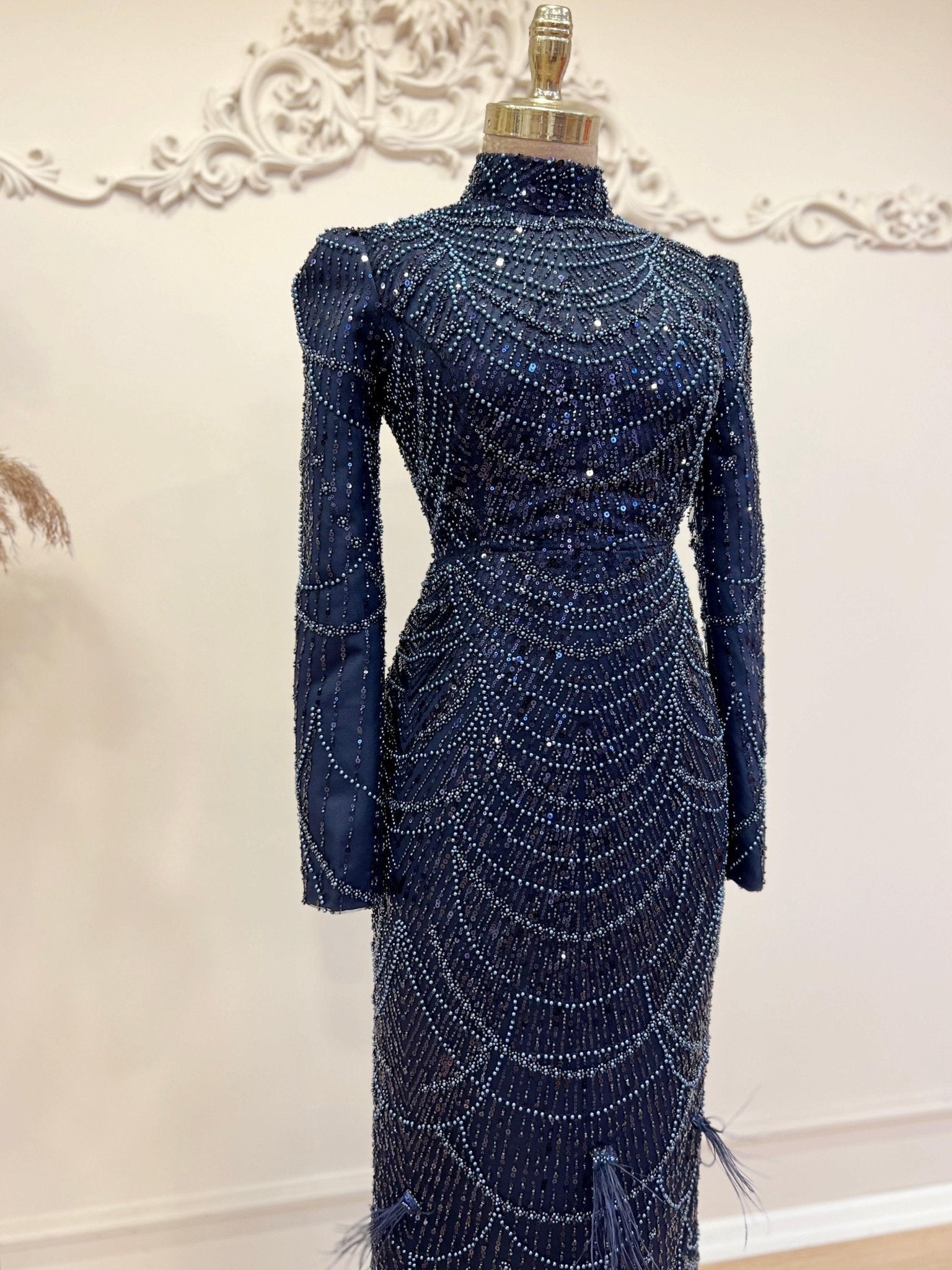 Selena Tesettür Abiye Lacivert - FioraofDress - tesettur - abiye - 48 - LACİVERT - hijab - evening - dress