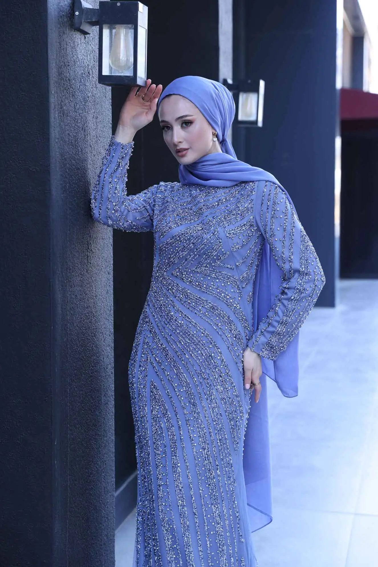 Senna Tesettür Abiye - FioraofDress - tesettur - abiye - 38 - İNDİGO - hijab - evening - dress