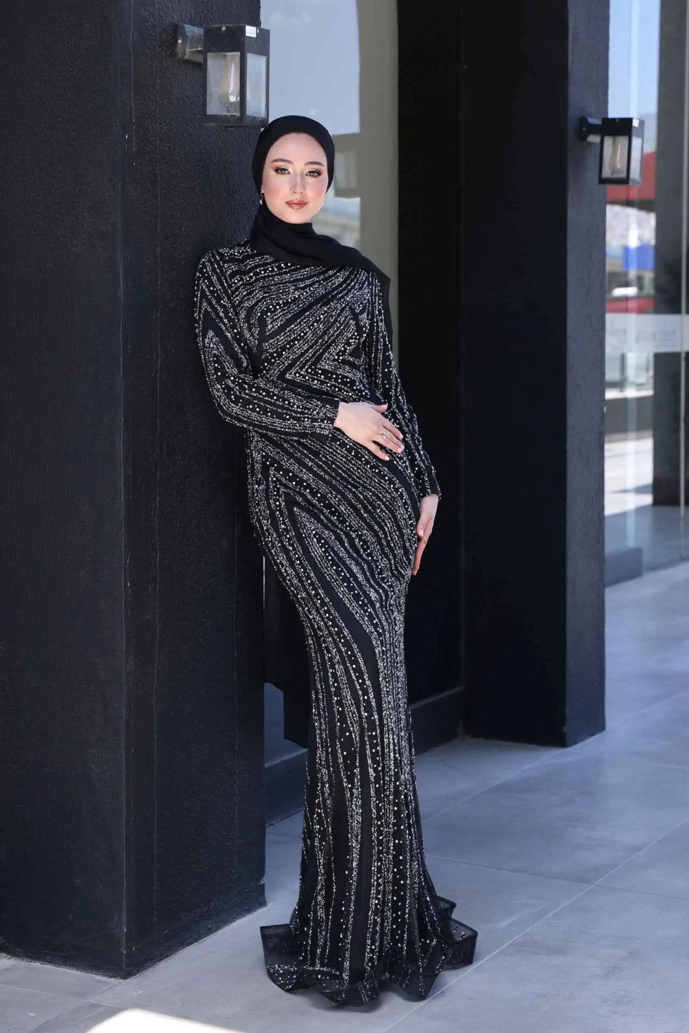 Senna Tesettür Abiye - FioraofDress - tesettur - abiye - 38 - Siyahh - hijab - evening - dress