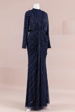 Serel Tesettür Abiye - FioraofDress - tesettur - abiye - LACİVERT - 36 - hijab - evening - dress