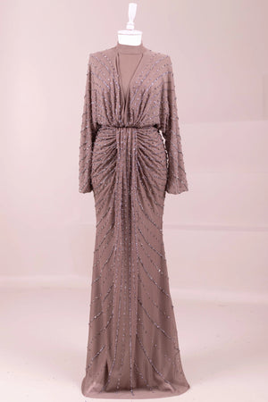 Serel Tesettür Abiye - FioraofDress - tesettur - abiye - Mocha - 36 - hijab - evening - dress