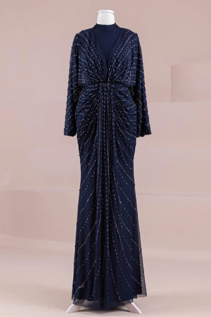 Serel Tesettür Abiye - FioraofDress - tesettur - abiye - LACİVERT - 36 - hijab - evening - dress