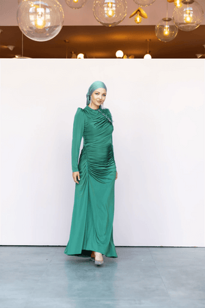 Setri Tesettür Abiye - FioraofDress - tesettur - abiye - 44 - Yağı Yeşil - hijab - evening - dress