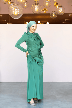 Setri Tesettür Abiye - FioraofDress - tesettur - abiye - 44 - Yağı Yeşil - hijab - evening - dress