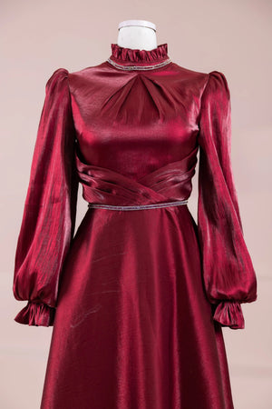 Sima Tesettür Abiye - FioraofDress - tesettur - abiye - BORDO - 38 - hijab - evening - dress