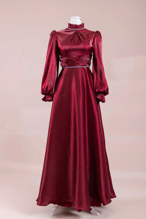 Sima Tesettür Abiye - FioraofDress - tesettur - abiye - BORDO - 38 - hijab - evening - dress