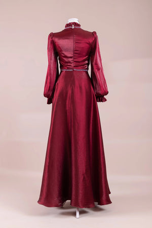 Sima Tesettür Abiye - FioraofDress - tesettur - abiye - BORDO - 38 - hijab - evening - dress