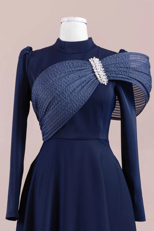 Sinetra Tesettür Abiye - FioraofDress - tesettur - abiye - lacivert - 36 - hijab - evening - dress