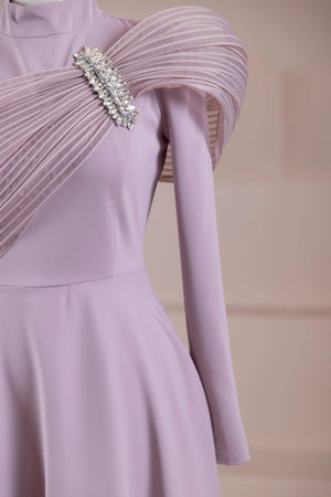 Sinetra Tesettür Abiye - FioraofDress - tesettur - abiye - Pudra - 36 - hijab - evening - dress