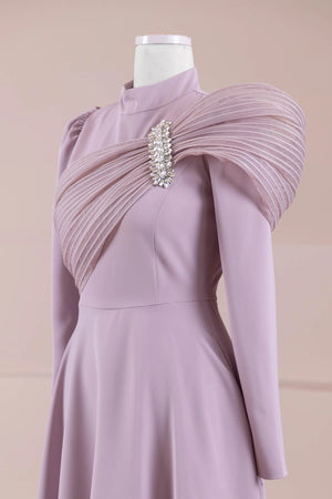 Sinetra Tesettür Abiye - FioraofDress - tesettur - abiye - Pudra - 36 - hijab - evening - dress