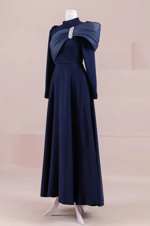 Sinetra Tesettür Abiye - FioraofDress - tesettur - abiye - lacivert - 36 - hijab - evening - dress