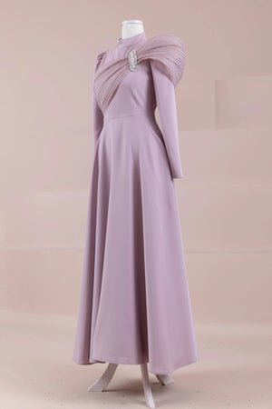 Sinetra Tesettür Abiye - FioraofDress - tesettur - abiye - Pudra - 36 - hijab - evening - dress
