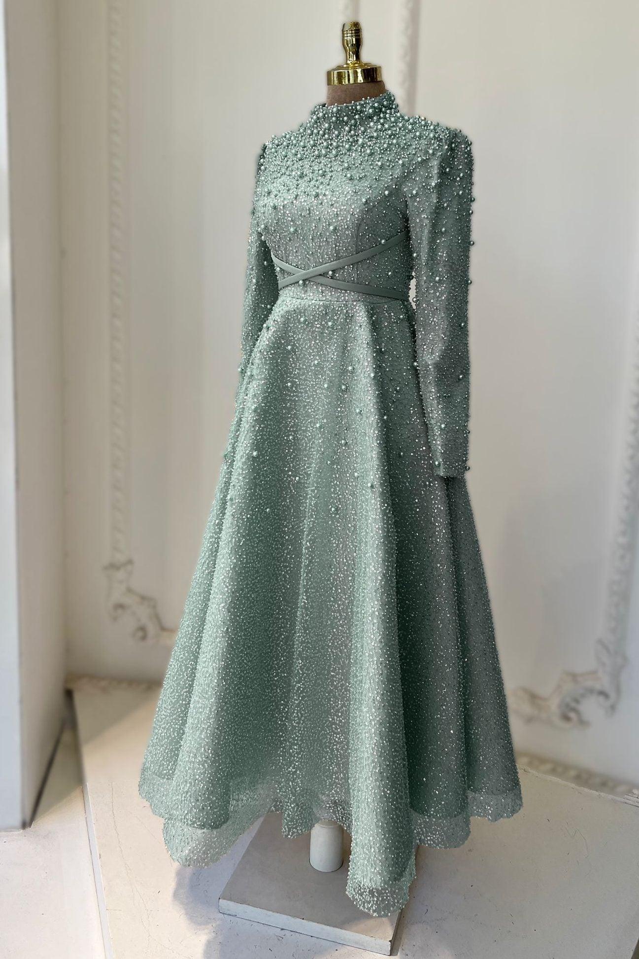 Sirius Tesettür Abiye - Mint - FioraofDress - tesettur - abiye - 48 - MİNT - hijab - evening - dress